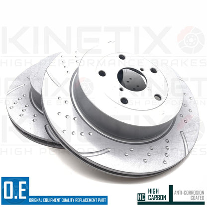 FOR SUBARU IMPREZA 2.5 STi 10-13 CS400 DIMPLED GROOVED REAR BRAKE DISCS 316mm