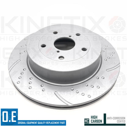 FOR SUBARU IMPREZA 2.5 STi 10-13 CS400 DIMPLED GROOVED REAR BRAKE DISCS 316mm