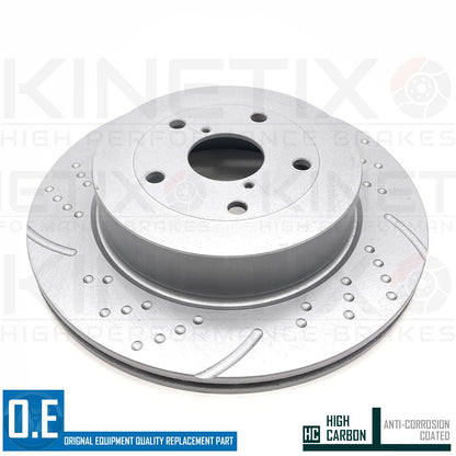 FOR SUBARU IMPREZA 2.5 STi 10-13 CS400 DIMPLED GROOVED REAR BRAKE DISCS 316mm