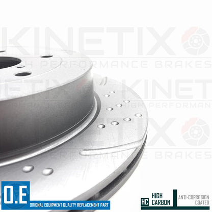 FOR SUBARU IMPREZA 2.5 WRX STi 2011- DIMPLED GROOVED REAR BRAKE DISCS PAIR 316mm