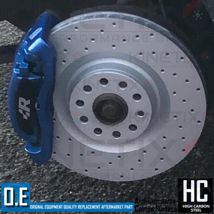 FOR VW CC PASSAT 3.6 R36 CROSS DRILLED FRONT BRAKE DISCS MINTEX PADS 345mm