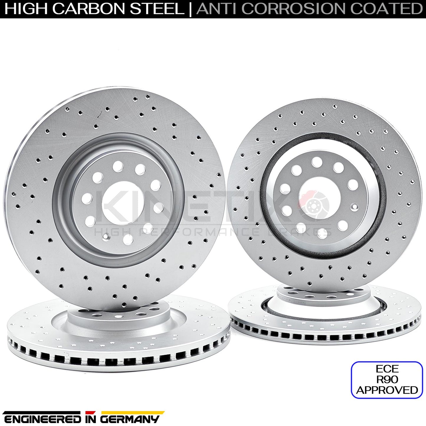FOR CUPRA LEON 2.0 TSI VZ1 (2020+) DRILLED FRONT REAR BRAKE DISCS 340mm 310mm