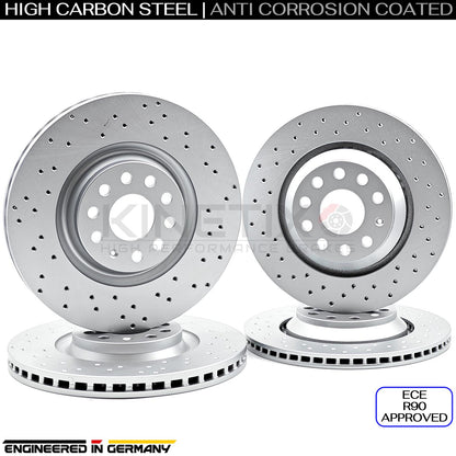FOR CUPRA LEON 2.0 TSI VZ1 (2020+) DRILLED FRONT REAR BRAKE DISCS 340mm 310mm