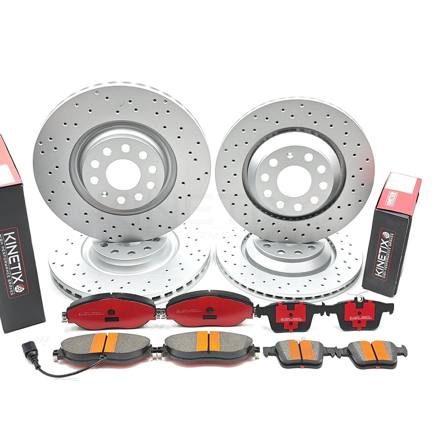 DRILLED FRONT & REAR BRAKE DISCS PADS FOR AUDI S3 8V 340MM 310MM