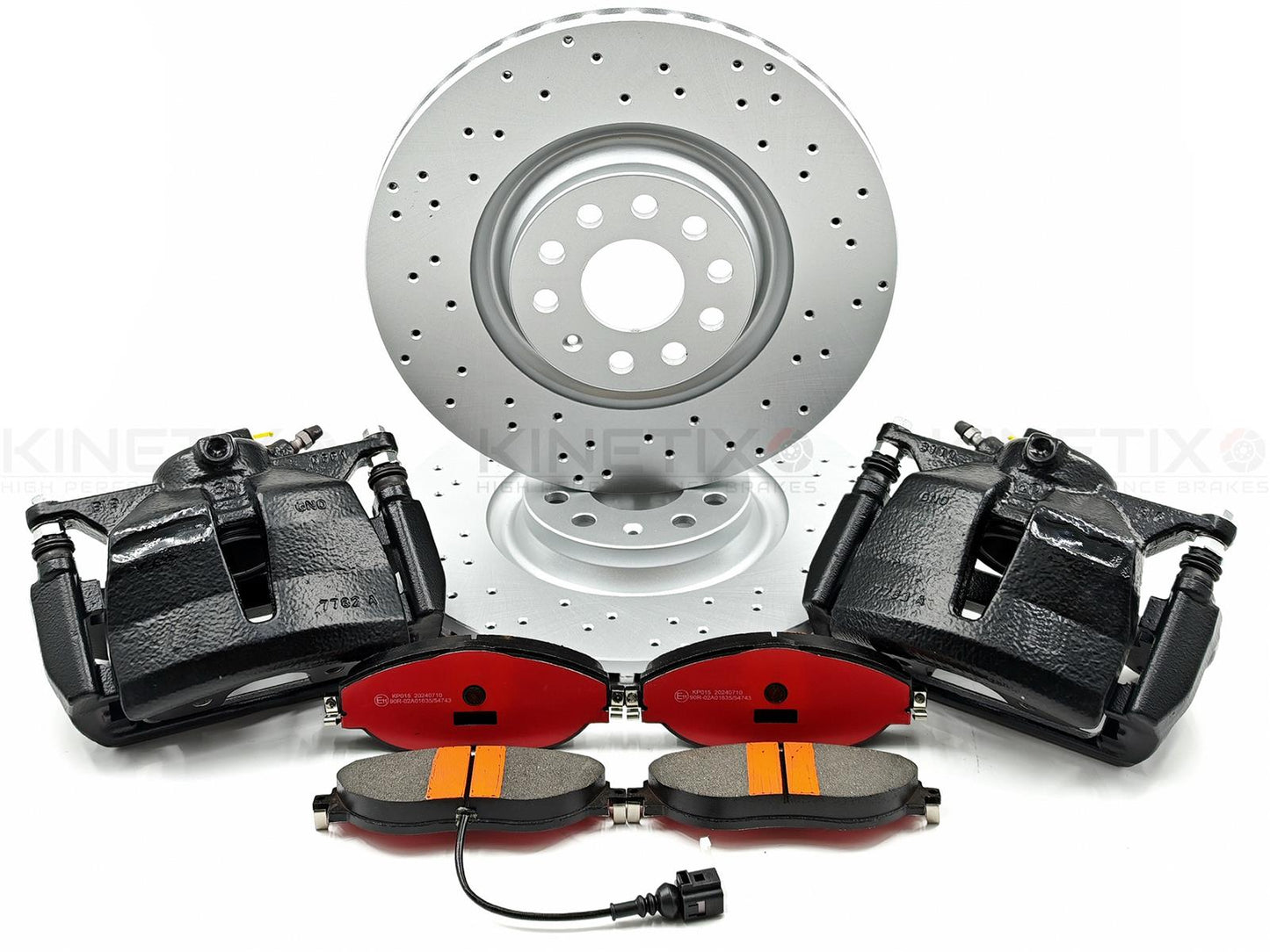 FOR VW GOLF R GTI MK7/7.5 FRONT BRAKE CALIPERS CARRIERS BRACKET DISCS PADS 340mm