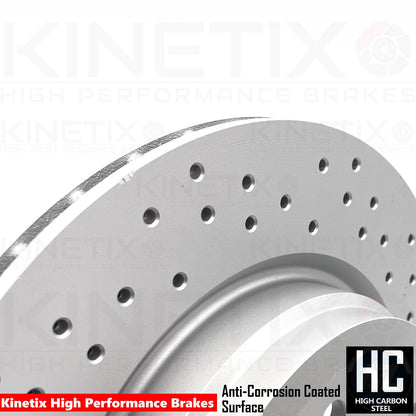 FOR BMW 330i 330d 335i 335d E90 E91 E92 E93 CROSS DRILLED REAR BRAKE DISCS PAIR