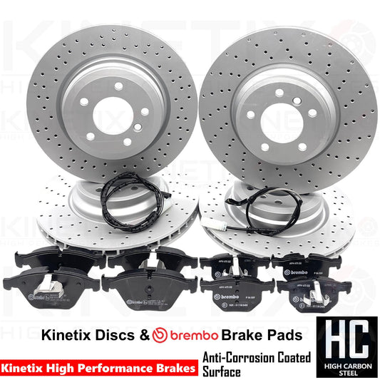 FITS BMW 330d 335d 330i 335i DRILLED FRONT REAR BRAKE DISCS BREMBO PADS 348/336