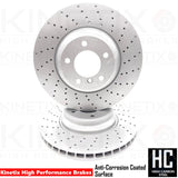FITS BMW 330i 330d 335i 335d M SPORT CROSS DRILLED FRONT BRAKE DISCS PAIR 348mm