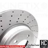 FITS BMW 330i 330d 335i 335d M SPORT CROSS DRILLED FRONT BRAKE DISCS PAIR 348mm
