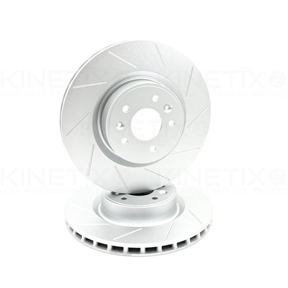 FOR RENAULT MEGANE MK3 SPORT RS250 FRONT GROOVED BRAKE DISCS BREMBO PADS 340mm