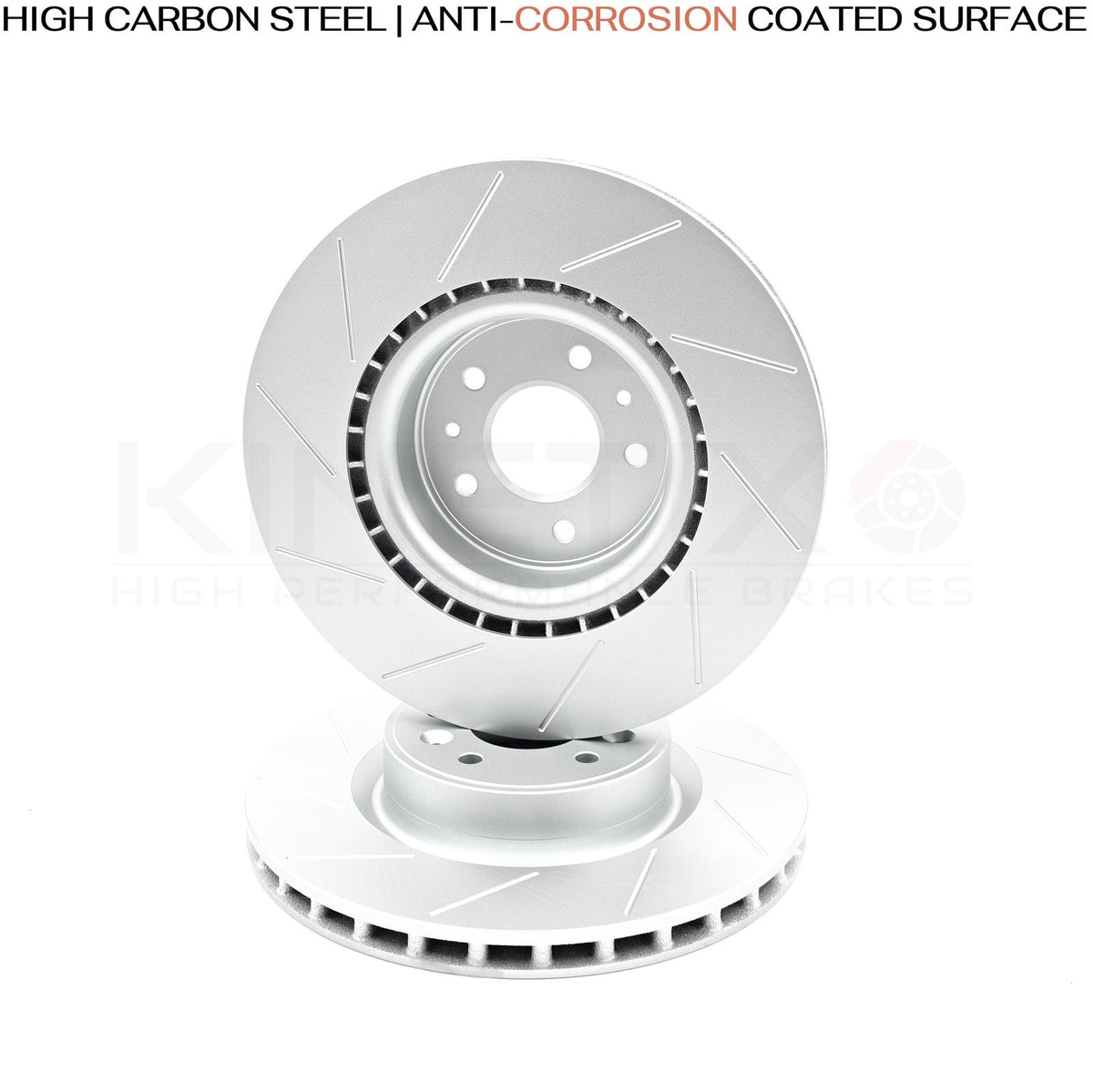 FOR MEGANE MK3 SPORT RS250 RS265 RS275 TROPHY FRONT GROOVED BRAKE DISCS 340mm