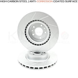 FOR MEGANE SPORT RS250 RS265 RS275 GROOVED FRONT BRAKE DISCS CERAMIC PADS 340mm