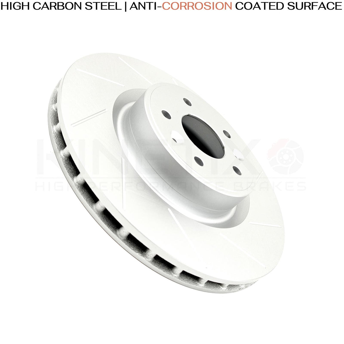 FOR RENAULT MEGANE MK3 SPORT RS250 FRONT GROOVED BRAKE DISCS BREMBO PADS 340mm