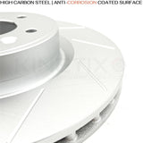 FOR MEGANE SPORT RS250 RS265 RS275 GROOVED FRONT BRAKE DISCS CERAMIC PADS 340mm