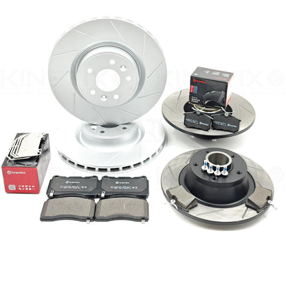 FOR RENAULT MEGANE SPORT RS265 FRONT REAR GROOVED BRAKE DISCS BREMBO PADS FR RR