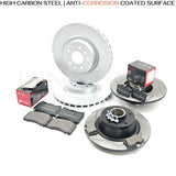 FOR RENAULT MEGANE SPORT RS275 FRONT REAR GROOVED BRAKE DISCS BREMBO PADS FR RR