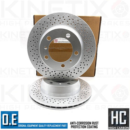 FOR PORSCHE 718 BOXSTER 2.5 S KINETIX DRILLED REAR BRAKE DISCS PAIR 299mm