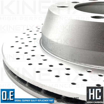 FOR PORSCHE 718 BOXSTER 2.5 S KINETIX DRILLED REAR BRAKE DISCS PAIR 299mm