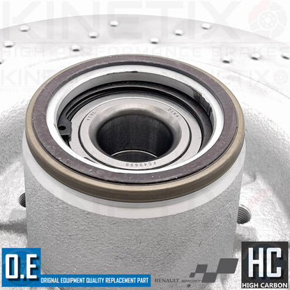 FOR RENAULT MEGANE 2.0 SPORT CUP 225 DRILLED REAR BRAKE DISCS ABS BEARINGS KIT