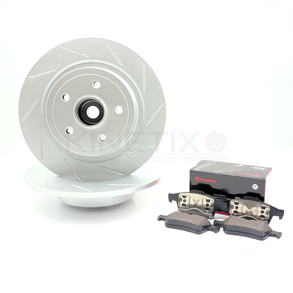 FOR RENAULT MEGANE SPORT RS225 REAR BRAKE DISCS BREMBO PADS ABS BEARING