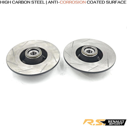 FOR RENAULT MEGANE SPORT RS265 FRONT REAR GROOVED BRAKE DISCS BREMBO PADS FR RR