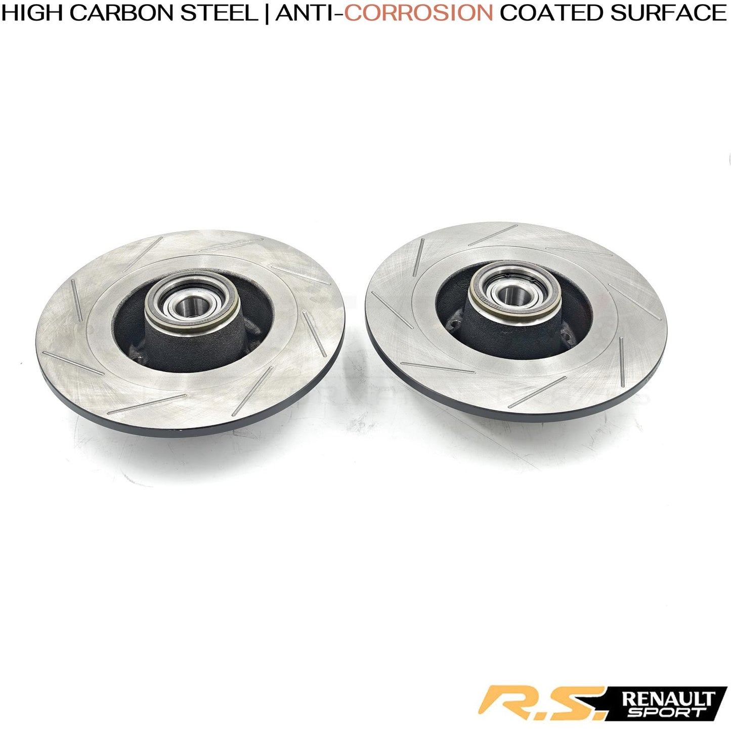 FOR RENAULT MEGANE SPORT RS265 FRONT REAR GROOVED BRAKE DISCS BREMBO PADS FR RR
