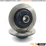 FOR RENAULT MEGANE SPORT RS265 FRONT REAR GROOVED BRAKE DISCS BREMBO PADS FR RR