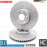 FOR BMW 535i M SPORT F11 FRONT DRILLED BRAKE DISCS MINTEX PADS SENSOR 348mm