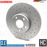 FOR BMW 535i M SPORT F11 FRONT DRILLED BRAKE DISCS MINTEX PADS SENSOR 348mm