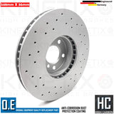 FOR BMW 535i M SPORT F11 FRONT DRILLED BRAKE DISCS MINTEX PADS SENSOR 348mm