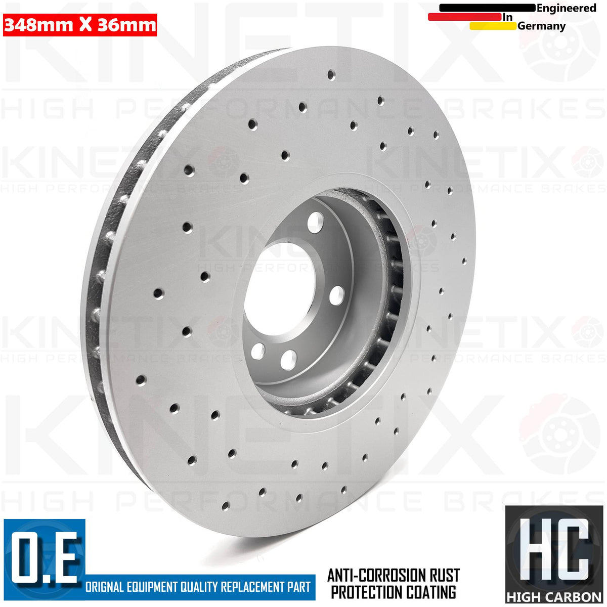 FOR BMW 530i 535i 530d 535d 640i 640d 730d FRONT BRAKE DISCS TEXTAR PADS 348mm