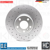 FOR BMW 530d M SPORT F10 FRONT DRILLED BRAKE DISCS MINTEX PADS SENSOR 348mm