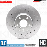 FOR BMW 5 6 7 SERIES M SPORT FRONT DRILLED BRAKE DISCS MINTEX PADS WIRE 348mm