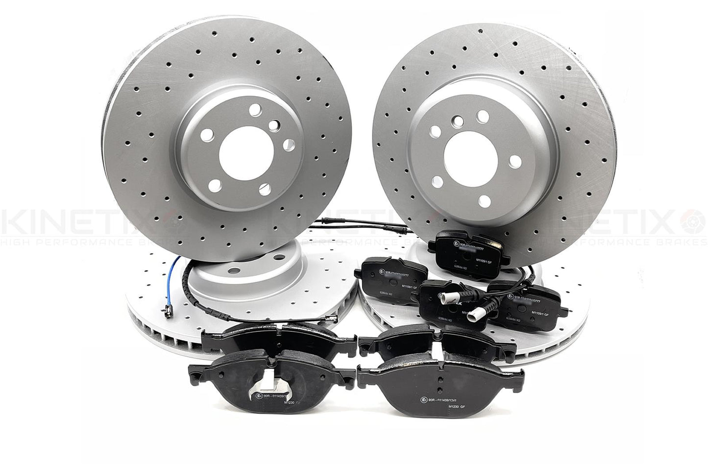 FOR BMW 730D 740d F01 CROSS DRILLED BRAKE DISCS BRAKE PADS FRONT REAR SENSORS