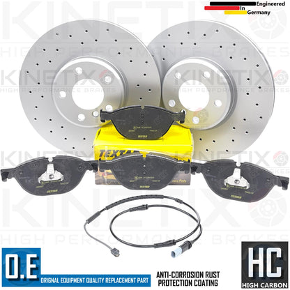 FOR BMW 530i 535i 530d 535d 640i 640d 730d FRONT BRAKE DISCS TEXTAR PADS 348mm