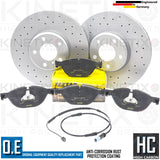 FOR BMW 5 SERIES 525d F07 F10 F11 M SPORT DRILLED FRONT BRAKE DISCS TEXTAR PADS