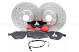 FOR BMW 535i M SPORT F11 FRONT DRILLED BRAKE DISCS MINTEX PADS SENSOR 348mm