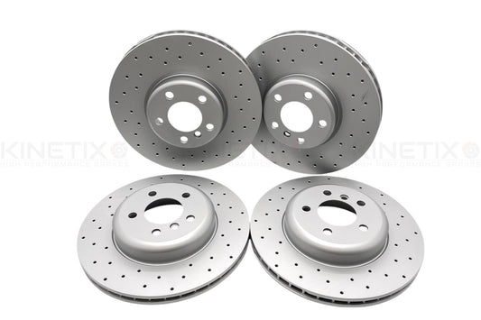 FOR BMW 530i 535i F07 F10 F11 M SPORT DRILLED FRONT REAR BRAKE DISCS 348mm 345mm