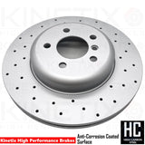 FOR BMW 530i 535i F07 F10 F11 M SPORT DRILLED FRONT REAR BRAKE DISCS 348mm 345mm