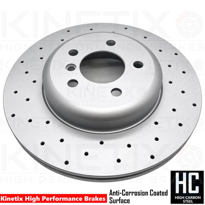 FOR BMW 6 SERIES F06 REAR DRILLED BRAKE DISCS MINTEX PADS WIRE SENSOR 345mm