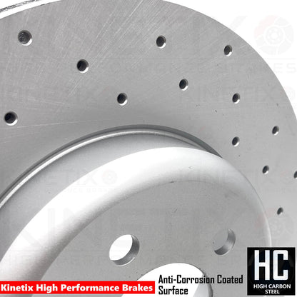 FOR BMW 6 SERIES F06 REAR DRILLED BRAKE DISCS MINTEX PADS WIRE SENSOR 345mm