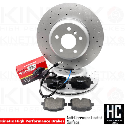 FOR BMW 535i Gran turismo F07 M SPORT REAR DRILLED BRAKE DISCS MINTEX PADS WIRE