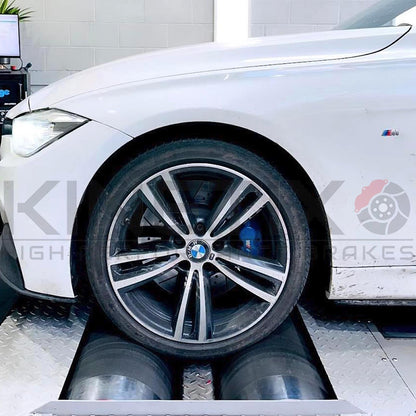 FOR BMW 330d F30 F31 M SPORT DIMPLED GROOVED FRONT BRAKE DISCS TEXTAR PADS 370mm