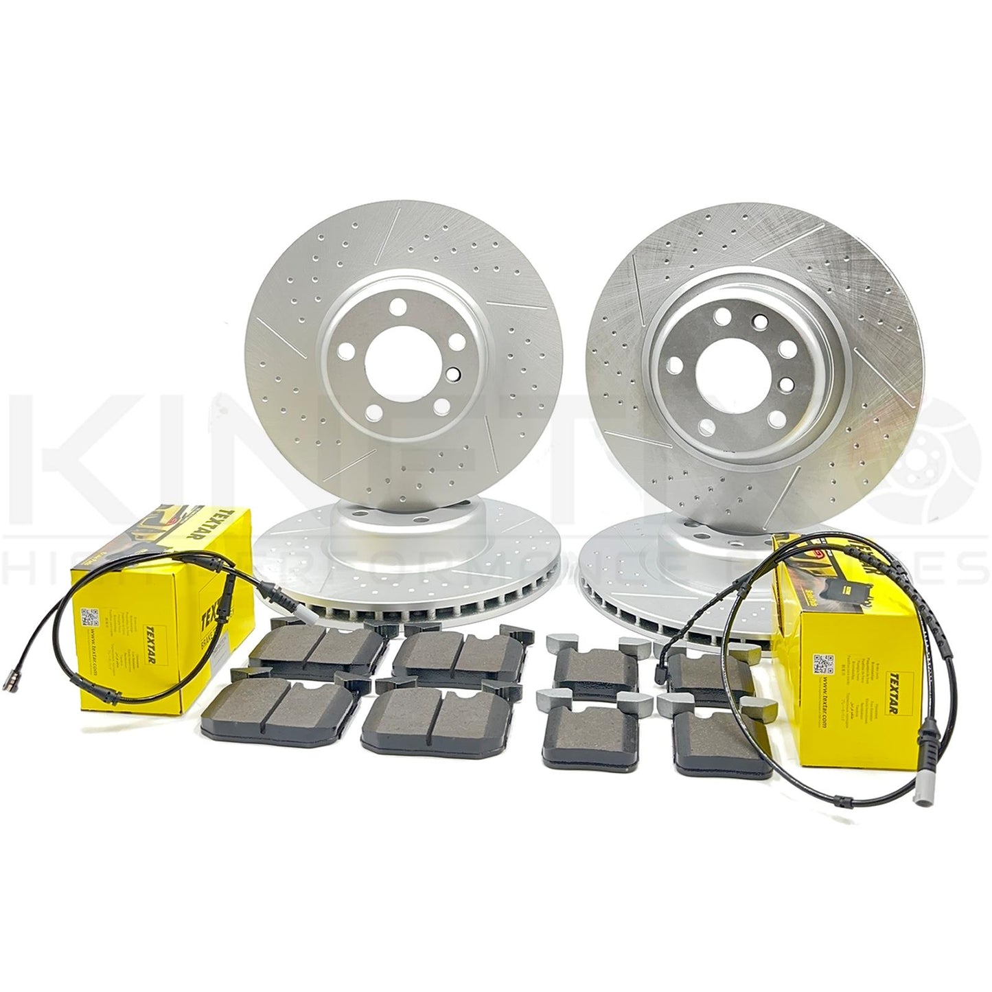 FOR BMW F33 425d M SPORT FRONT REAR BRAKE DISCS TEXTAR PADS SENSORS 340mm 345mm