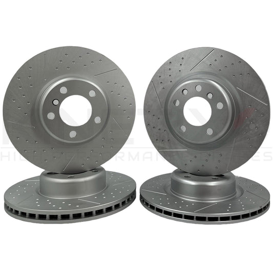 FOR BMW 328i F31 M SPORT FRONT REAR DIMPLED & GROOVED BRAKE DISCS 340mm 345mm