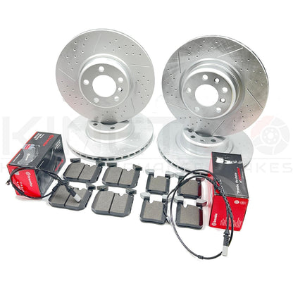 FOR BMW 118i M SPORT FRONT REAR BRAKE DISCS BREMBO PADS SENSORS 340mm 345mm