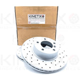 FOR BMW 320d E90 E91 M SPORT FRONT CROSS DRILLED BRAKE DISCS PAIR 312mm COATED