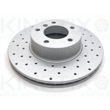 FOR BMW 320d E90 E91 M SPORT FRONT CROSS DRILLED BRAKE DISCS PAIR 312mm COATED