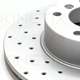 FOR BMW 320d E90 E91 M SPORT FRONT CROSS DRILLED BRAKE DISCS PAIR 312mm COATED