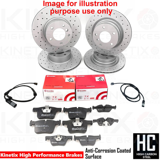 FOR BMW 320d F30 F31 F34 M SPORT DRILLED FRONT REAR BRAKE DISCS BREMBO PADS